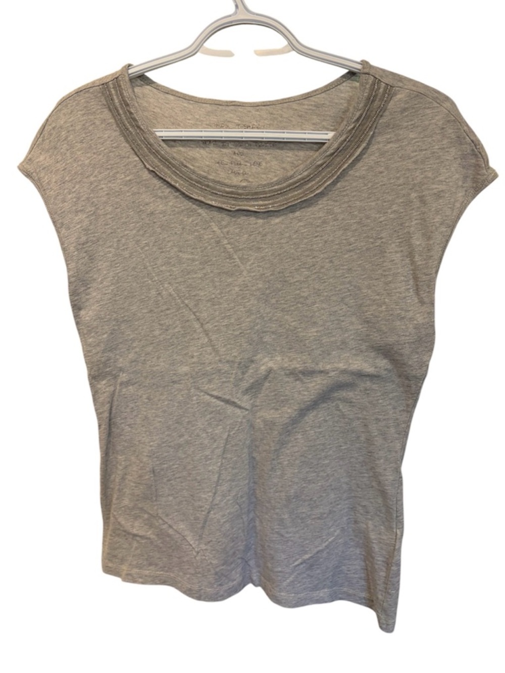 Relaxed Scoop Neck Short Sleeve Tee in Gray - Size 6 - Like New